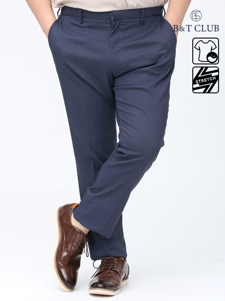 大きいサイズ メンズ B＆T CLUB (ビーアンドティークラブ) スーパーストレッチ ウォッシャブル メッシュポケット ロングパンツ