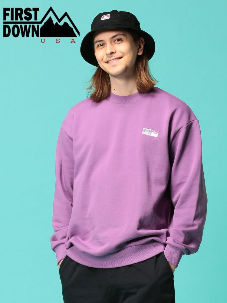 FIRST DOWN USA (ファーストダウンユーエスエー) 胸ロゴ クルーネック スウェット トレーナー LOGO CREW SWEAT