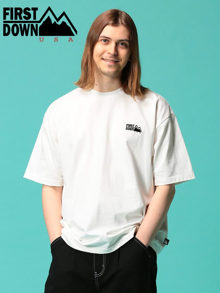 FIRST DOWN USA (ファーストダウンユーエスエー) 胸ロゴ クルーネック 半袖 Tシャツ LOGO SS T WEB限定