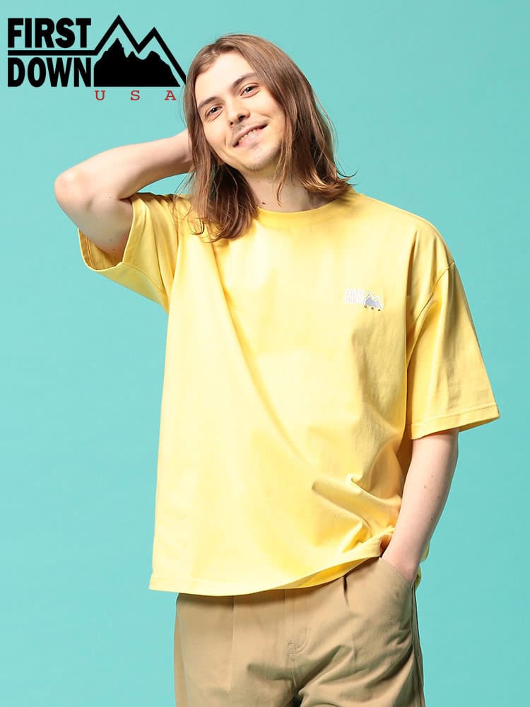 FIRST DOWN USA (ファーストダウンユーエスエー) 胸ロゴ クルーネック 半袖 Tシャツ LOGO SS T WEB限定
