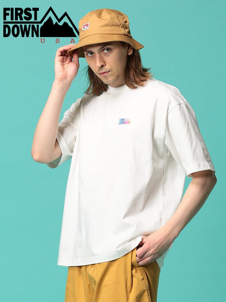 FIRST DOWN USA (ファーストダウンユーエスエー) グラデロゴ クルーネック 半袖 Tシャツ COLOR LOGO SS T WEB限定