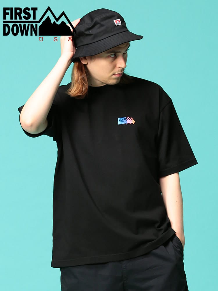 FIRST DOWN USA (ファーストダウンユーエスエー) グラデロゴ クルーネック 半袖 Tシャツ COLOR LOGO SS T WEB限定