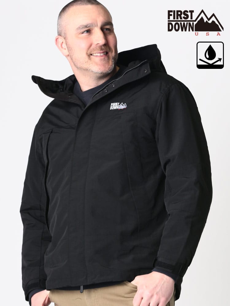 大きいサイズ メンズ FIRST DOWN USA (ファーストダウンユーエスエー) ナイロン フード フルジップ マウンテンパーカー SUPPLEX