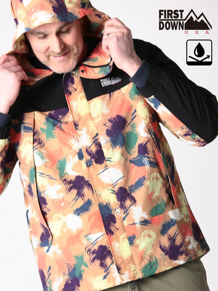 大きいサイズ メンズ FIRST DOWN USA (ファーストダウンユーエスエー) ナイロン フード フルジップ マウンテンパーカー SUPPLEX
