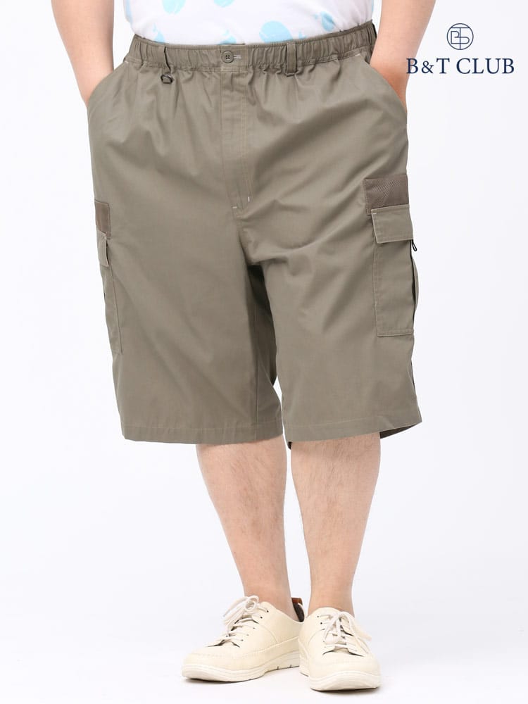 大きいサイズ メンズ B＆T CLUB (ビーアンドティークラブ) ポプリン ポケット カーゴ ショートパンツ