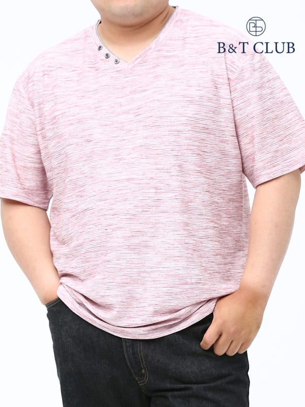 大きいサイズ メンズ B＆T CLUB (ビーアンドティークラブ) トリッキーリップル フェイクレイヤード 半袖 Tシャツ