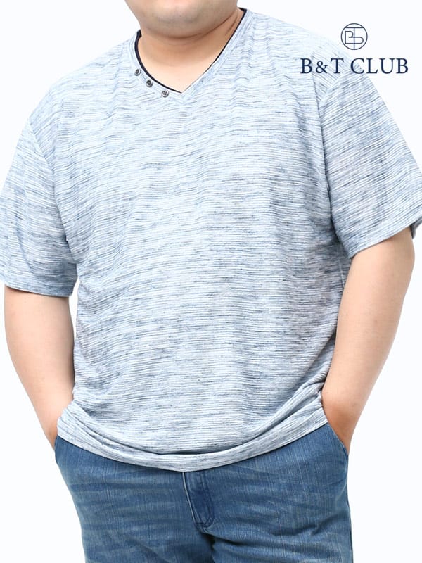 大きいサイズ メンズ B＆T CLUB (ビーアンドティークラブ) トリッキーリップル フェイクレイヤード 半袖 Tシャツ