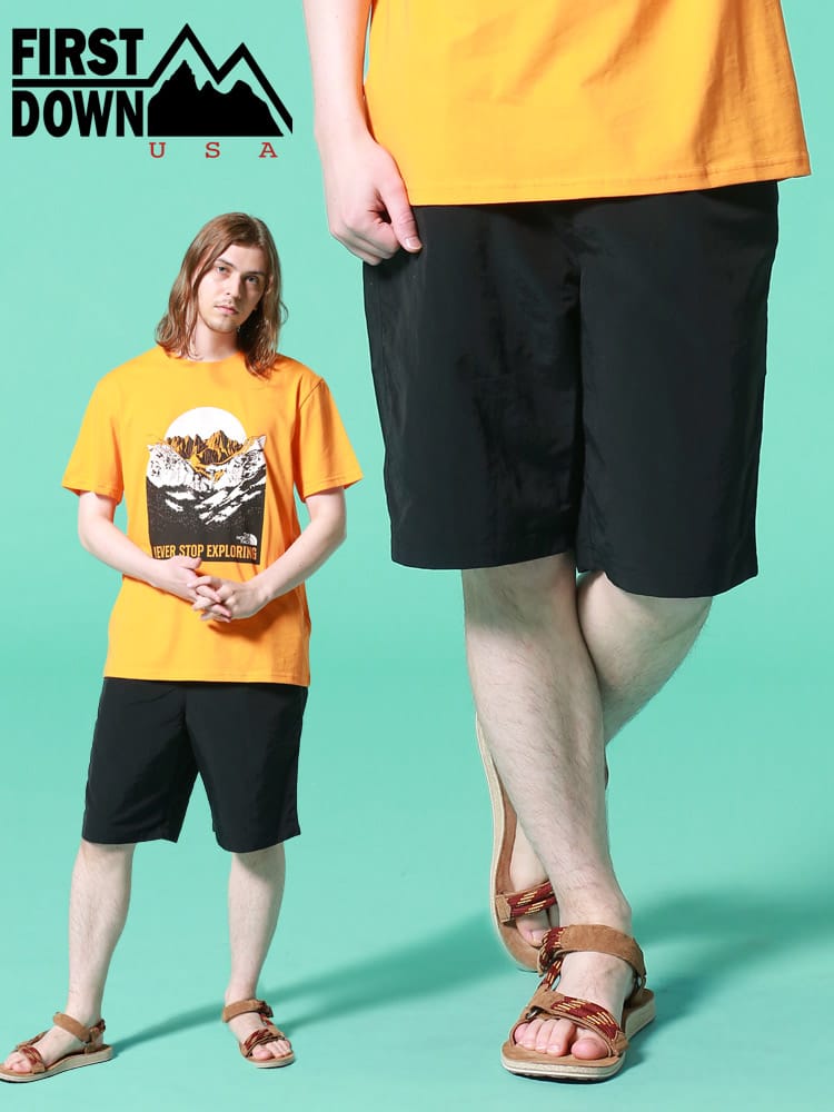 FIRST DOWN USA (ファーストダウンユーエスエー) ナイロン 無地＆総柄 ショートパンツ COZY SHORTS