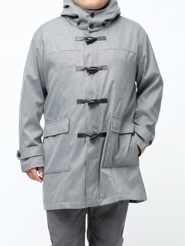 大きいサイズ メンズ B＆T CLUB (ビーアンドティークラブ) フード取り外し ボンディング スタンド フルジップ ダッフルコート