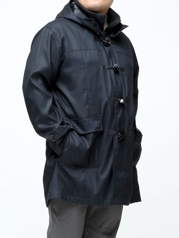 大きいサイズ メンズ B＆T CLUB (ビーアンドティークラブ) フード取り外し ボンディング スタンド フルジップ ダッフルコート