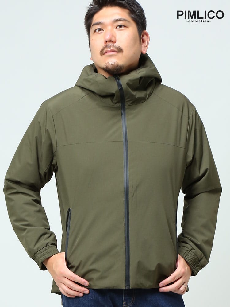WEB限定 大きいサイズ メンズ PIMLICO (ピムリコ) 撥水 ストレッチ シンサレート中綿 フード フルジップ ジャケット