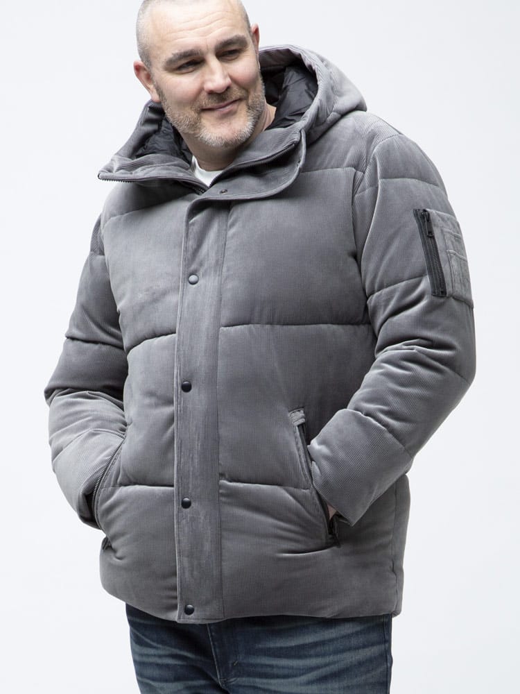 大きいサイズ メンズ B＆T CLUB (ビーアンドティークラブ) シンサレート コーデュロイ フード フルジップ 中綿 ジャケット