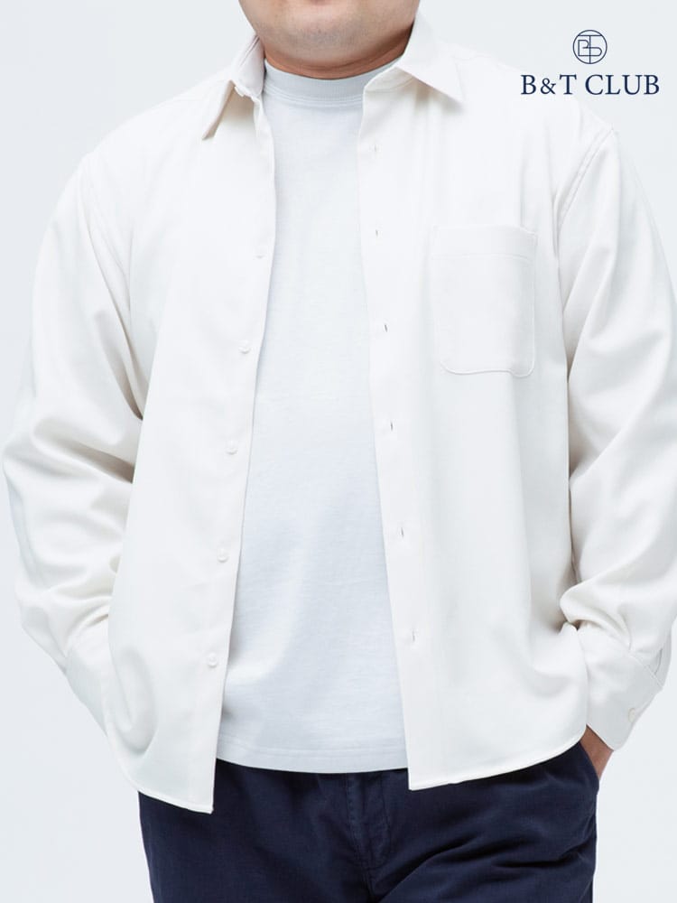 大きいサイズ メンズ B＆T CLUB (ビーアンドティークラブ) LANATEC ナチュラルストレッチ 抗菌消臭 無地＆柄 長袖 シャツ