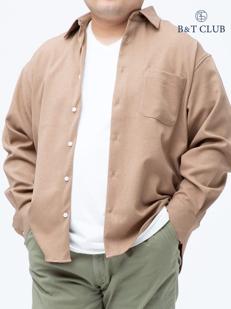 大きいサイズ メンズ B＆T CLUB (ビーアンドティークラブ) LANATEC ナチュラルストレッチ 抗菌消臭 無地＆柄 長袖 シャツ