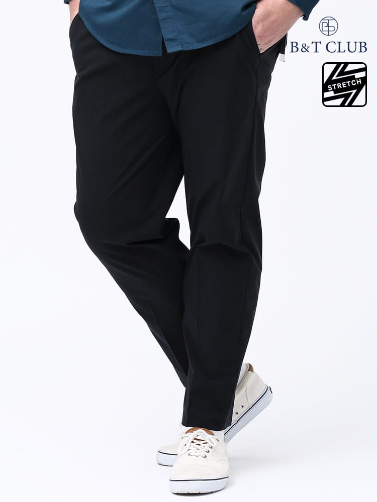 大きいサイズ メンズ B＆T CLUB (ビーアンドティークラブ) SOLOTEX ストレッチ ウエストゴム ロング イージーパンツ チノパン