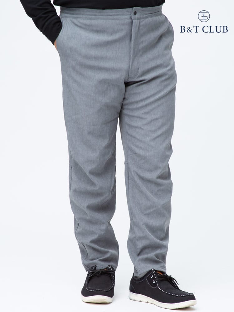 大きいサイズ メンズ B＆T CLUB (ビーアンドティークラブ) 撥水 ストレッチ性 裏フリース ジップフライ ソフトシェル パンツ