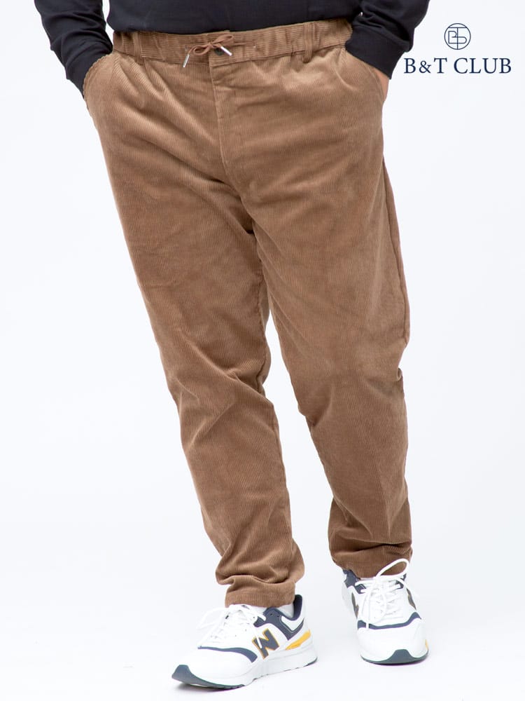 大きいサイズ メンズ B＆T CLUB (ビーアンドティークラブ) ストレッチ ウォッシャブル コーデュロイ イージーパンツ