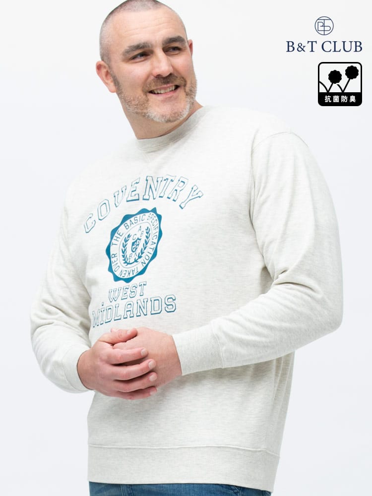 大きいサイズ メンズ B＆T CLUB (ビーアンドティークラブ) USAコットン 柄＆無地 クルーネック トレーナー