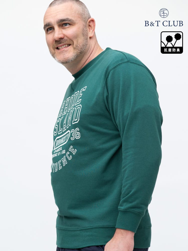 大きいサイズ メンズ B＆T CLUB (ビーアンドティークラブ) USAコットン 柄＆無地 クルーネック トレーナー