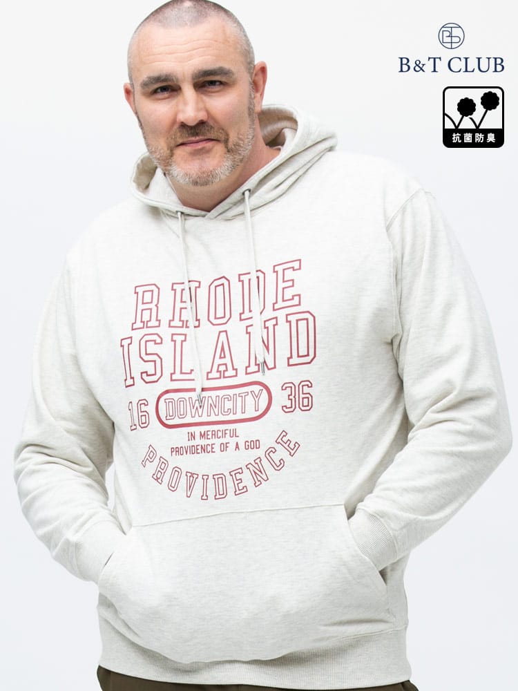 大きいサイズ メンズ B＆T CLUB (ビーアンドティークラブ) USAコットン プリント＆無地 プルオーバー パーカー