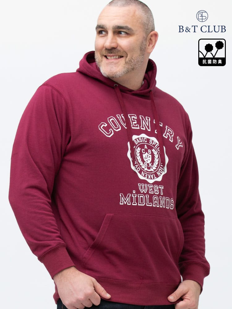 大きいサイズ メンズ B＆T CLUB (ビーアンドティークラブ) USAコットン プリント＆無地 プルオーバー パーカー