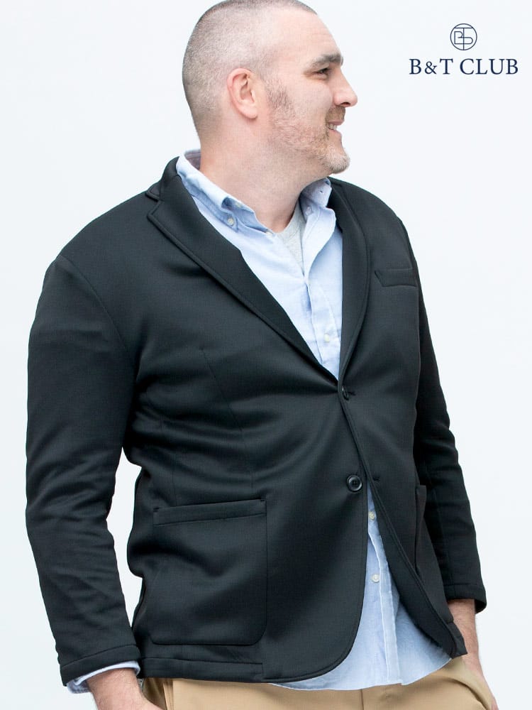 大きいサイズ メンズ B＆T CLUB (ビーアンドティークラブ) 快ラクWEAR 快楽 カイラク ストレッチ 抗菌 シングル ニットジャケット