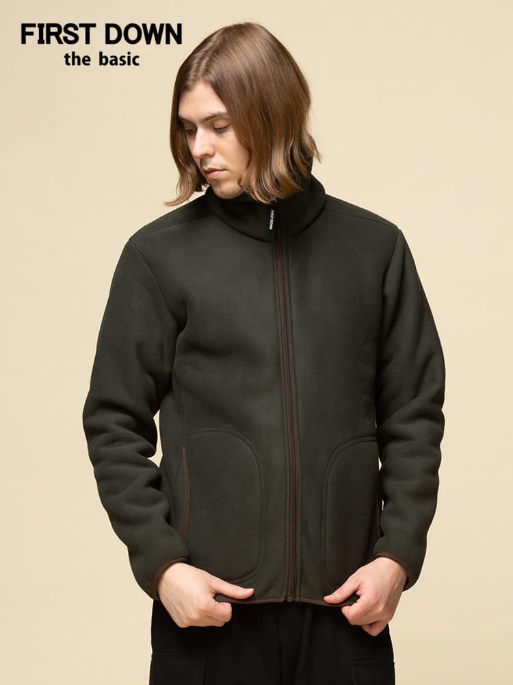 FIRST DOWN BASIC (ファーストダウンベーシック) 裏ボア フルジップ スタンド フリースジャケット