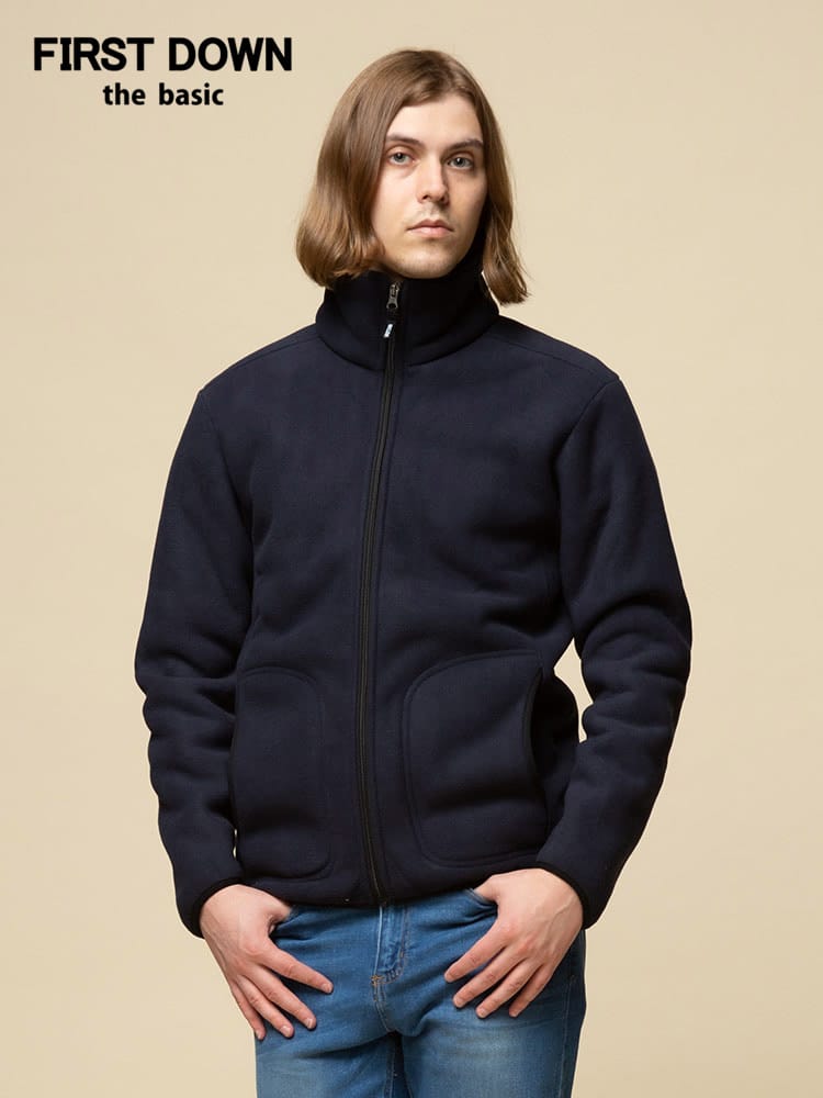 FIRST DOWN BASIC (ファーストダウンベーシック) 裏ボア フルジップ スタンド フリースジャケット