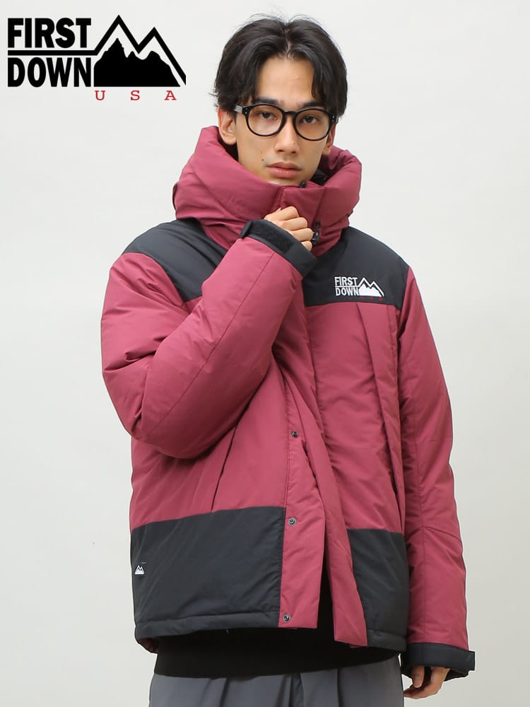 FIRST DOWN USA (ファーストダウンユーエスエー) 切り替え フード フルジップ ダウンパーカー WRAP DOWN PARKA WEB限定