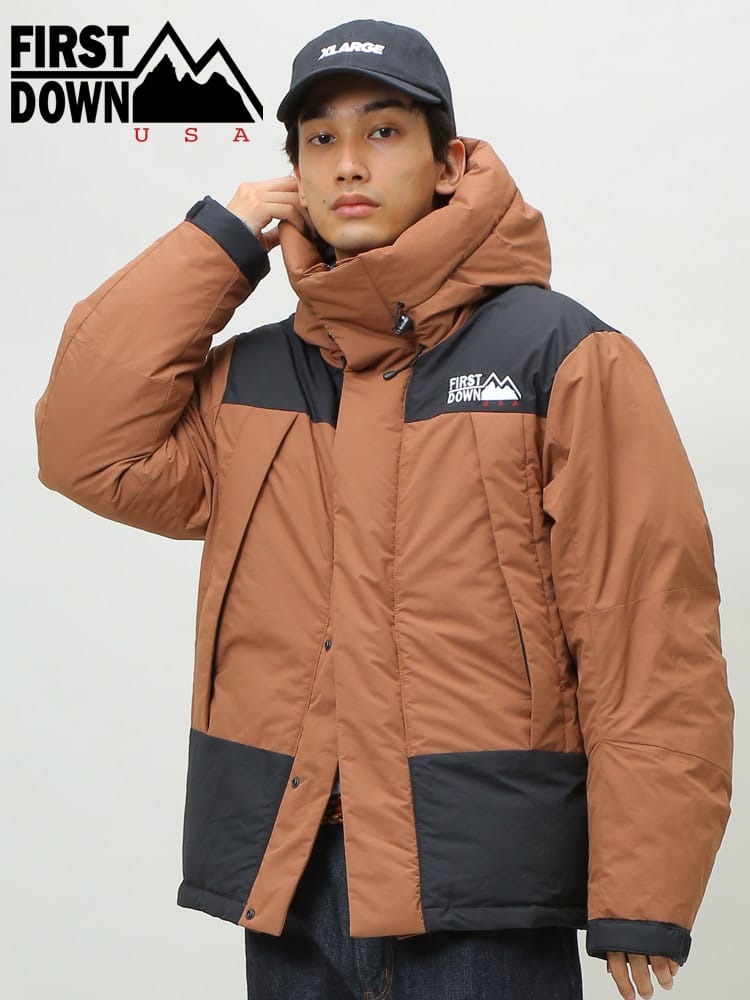 FIRST DOWN USA (ファーストダウンユーエスエー) 切り替え フード フルジップ ダウンパーカー WRAP DOWN PARKA WEB限定