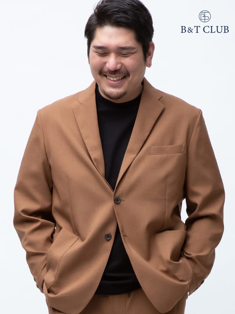 大きいサイズ メンズ B＆T CLUB Reflax ウェザーストレッチ 無地 シングル ジャケット