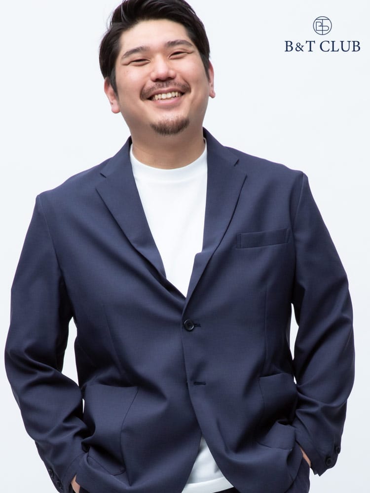 大きいサイズ メンズ B＆T CLUB Reflax ウェザーストレッチ 無地 シングル ジャケット