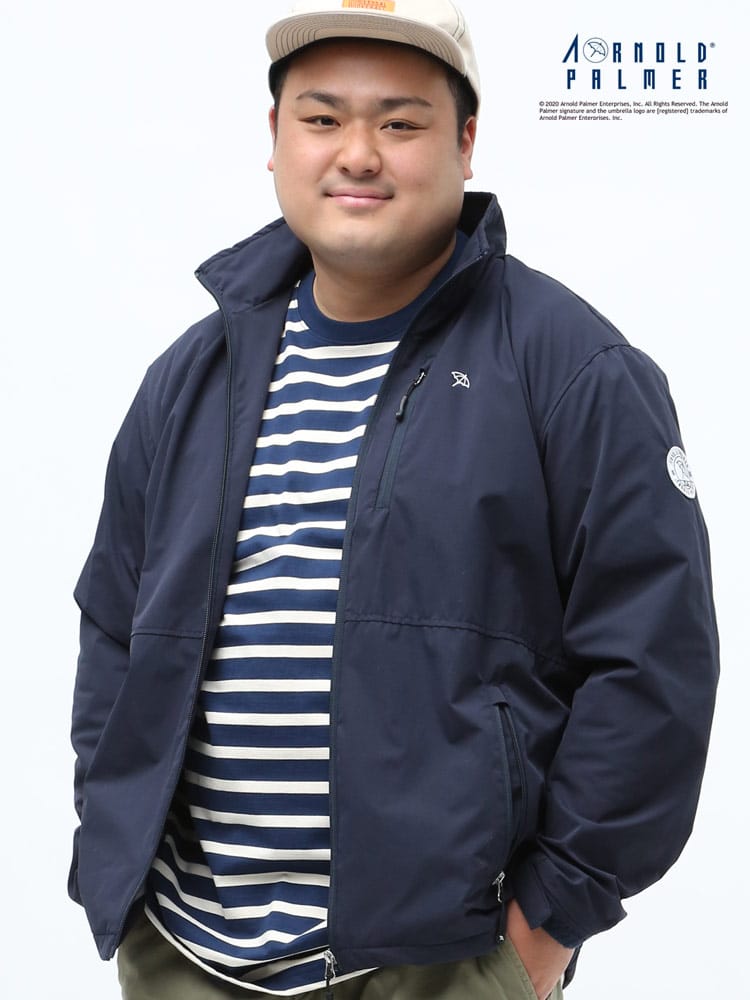 大きいサイズ メンズ Arnold Palmer (アーノルドパーマー) 撥水加工 ストレッチ フルジップ スタンド ジャケット 雨の日 梅雨