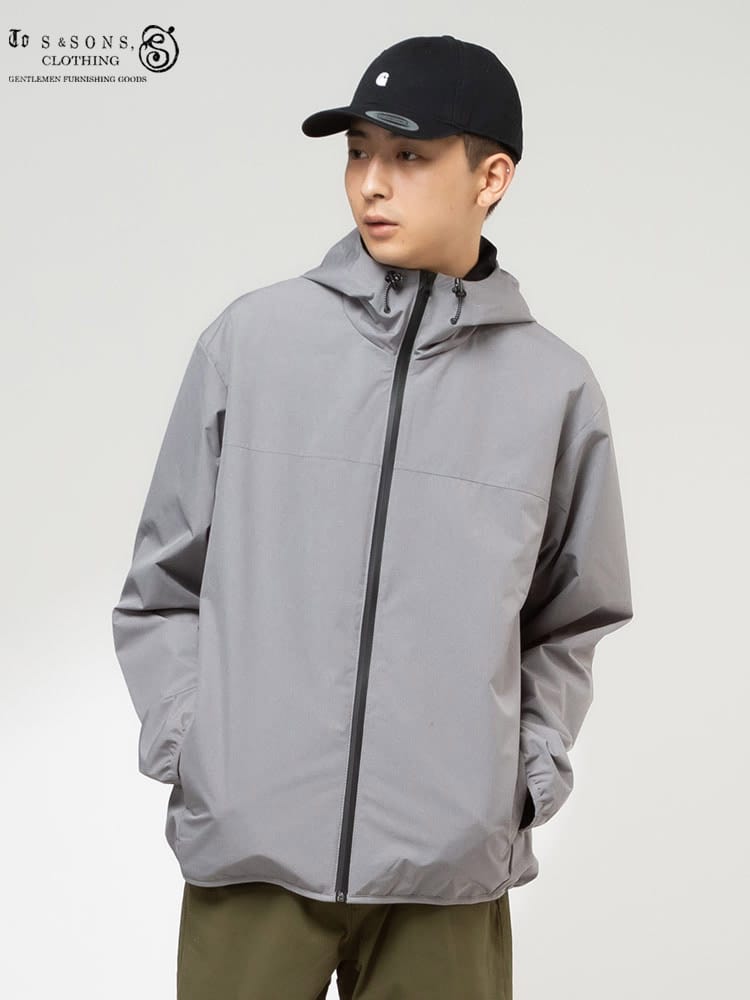 S＆SONS (エスアンドサンズ) 撥水 ストレッチ 防花粉 防風フィルム 裏メッシュ フルジップ パーカー