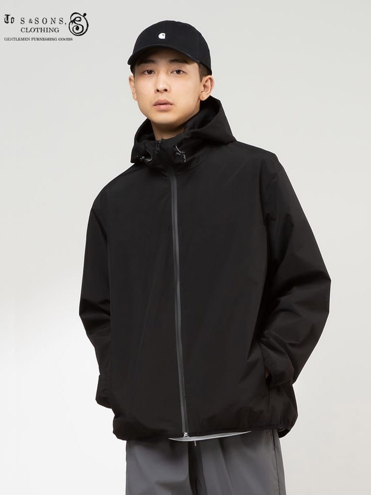 S＆SONS (エスアンドサンズ) 撥水 ストレッチ 防花粉 防風フィルム 裏メッシュ フルジップ パーカー