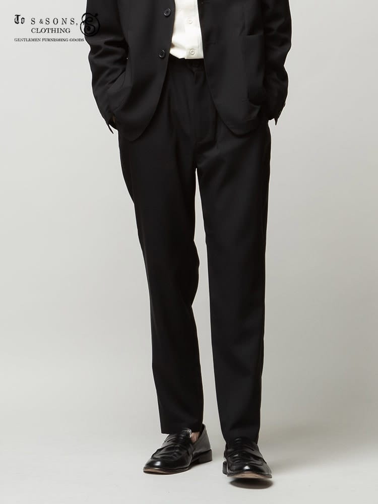 S＆SONS (エスアンドサンズ) Reflax ストレッチ 無地 ウエストコード アンクルパンツ