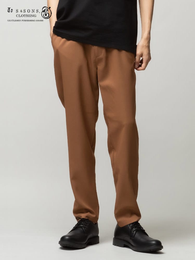 S＆SONS (エスアンドサンズ) Reflax ストレッチ 無地 ウエストコード アンクルパンツ