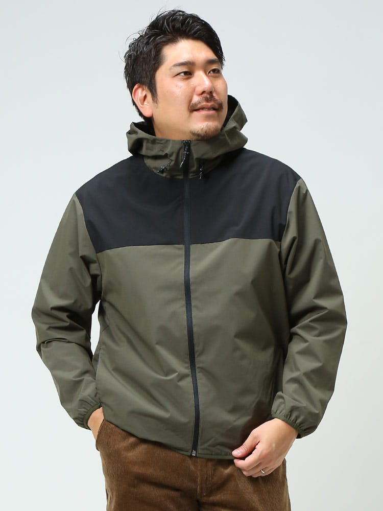 大きいサイズ メンズ B＆T CLUB (ビーアンドティークラブ) ALL-WEATHER 撥水 ストレッチ 防花粉 裏メッシュ フルジップ 切り替え パーカー