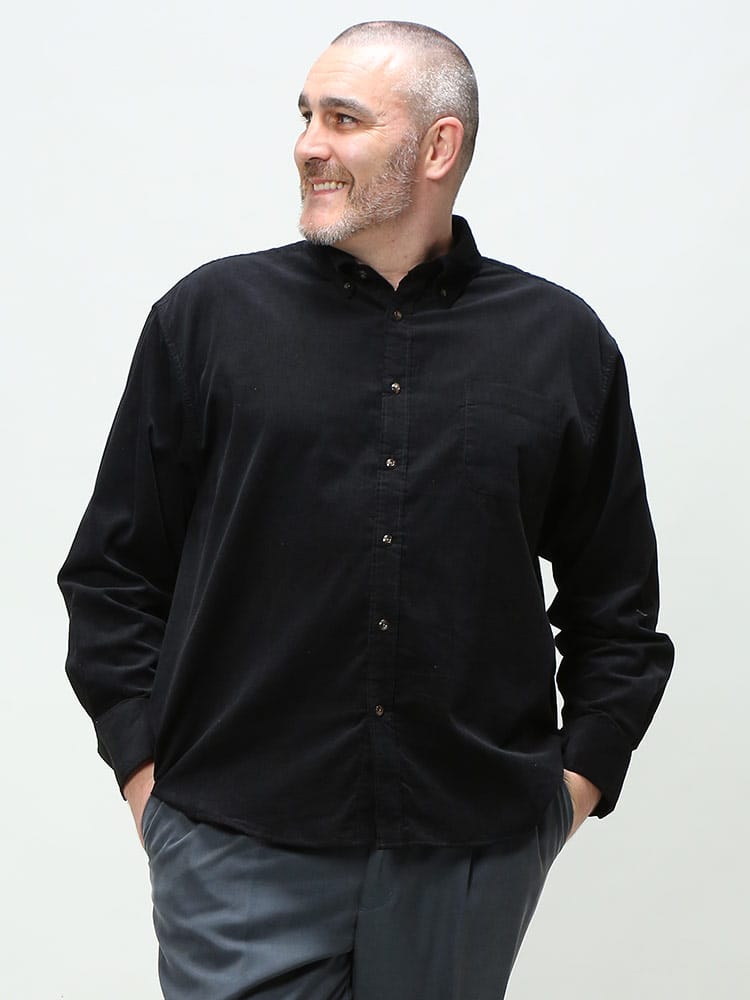 大きいサイズ メンズ B＆T CLUB (ビーアンドティークラブ) 抗菌消臭 コーデュロイ ボタンダウン 長袖 シャツ オシャバリシャツ