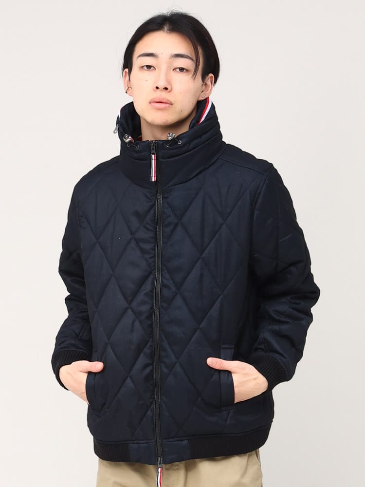 S＆SONS (エスアンドサンズ) ボリュームネック 中綿キルト フルジップ ブルゾン キルティングジャケット