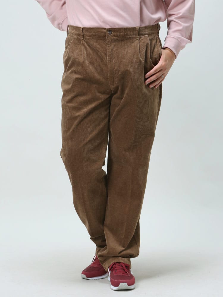 ストレッチ コーデュロイ ツータック パンツ (B＆T CLUB) ビーアンドティークラブ 大きいサイズ メンズ