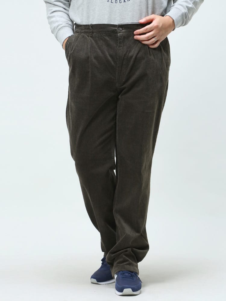 ストレッチ コーデュロイ ツータック パンツ (B＆T CLUB) ビーアンドティークラブ 大きいサイズ メンズ