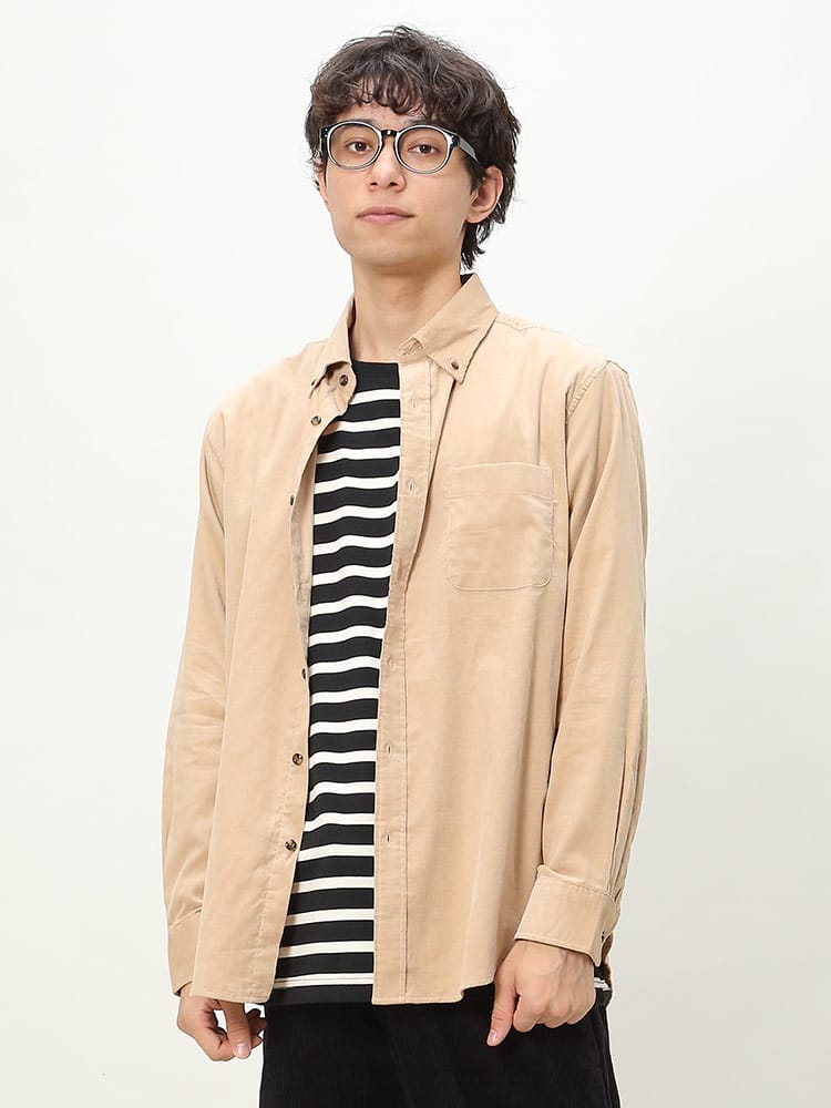 S＆SONS (エスアンドサンズ) コーデュロイ ボタンダウン 長袖 シャツ