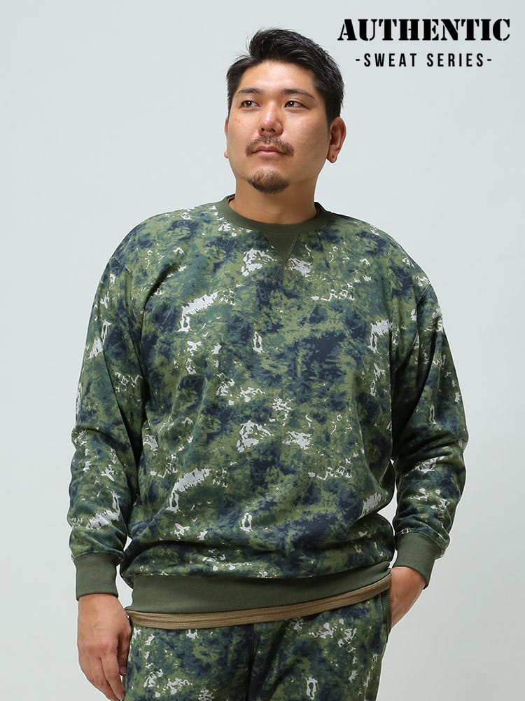 WEB限定価格 在庫処分 返品交換不可 USAコットン 迷彩＆無地 クルーネック トレーナー オーセンティックスウェットシリーズ (B＆T CLUB) ビーアンドティークラブ 大きいサイズ メンズ