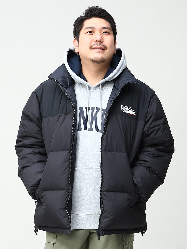 大きいサイズ メンズ FIRST DOWN USA (ファーストダウンユーエスエー) リバーシブル フルジップ ダウンジャケット BUBBLE DOWN JKT