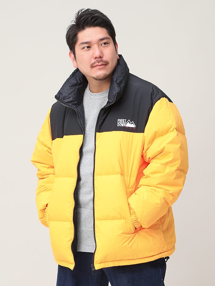 大きいサイズ メンズ FIRST DOWN USA (ファーストダウンユーエスエー) リバーシブル フルジップ ダウンジャケット BUBBLE DOWN JKT