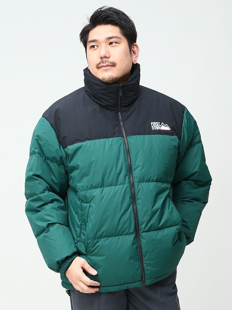 大きいサイズ メンズ FIRST DOWN USA (ファーストダウンユーエスエー) リバーシブル フルジップ ダウンジャケット BUBBLE DOWN JKT