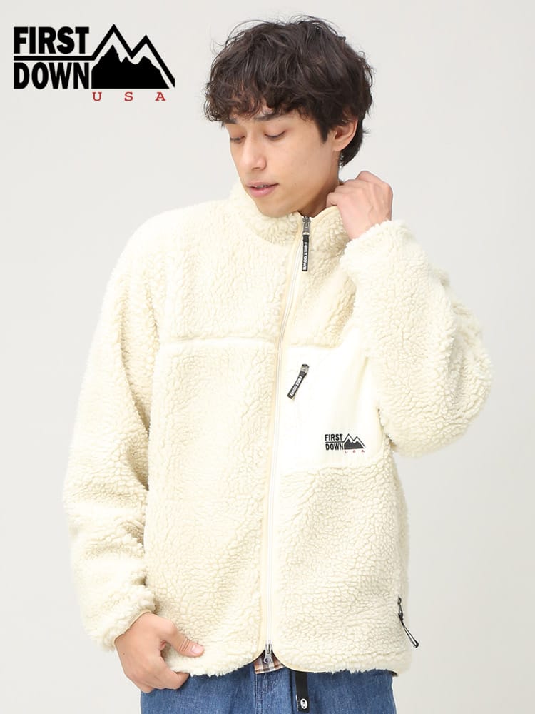 FIRST DOWN USA (ファーストダウンユーエスエー) ポケット スタンド フルジップ ボアジャケット BOA JKT F342555C