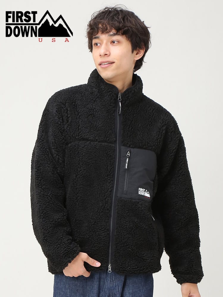 FIRST DOWN USA (ファーストダウンユーエスエー) ポケット スタンド フルジップ ボアジャケット BOA JKT F342555C