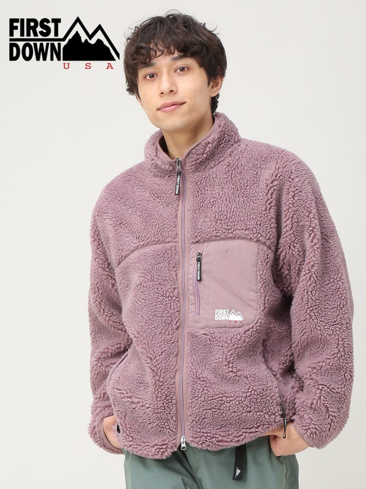 FIRST DOWN USA (ファーストダウンユーエスエー) ポケット スタンド フルジップ ボアジャケット BOA JKT F342555C